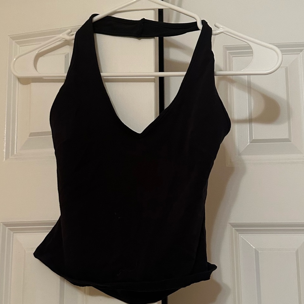 Black cotton halter top